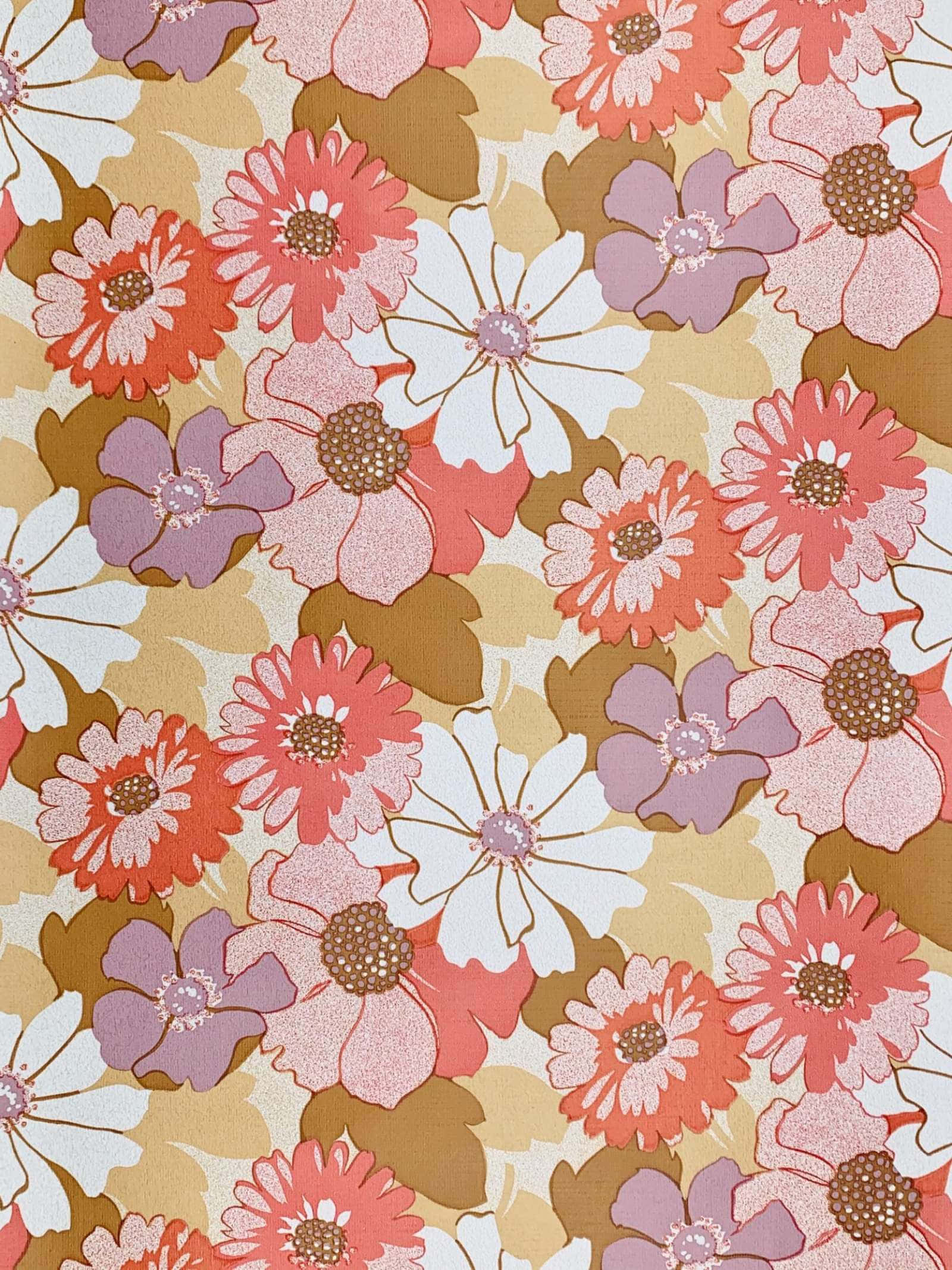 Pastel pink 70'er blomstertelefon Wallpapers