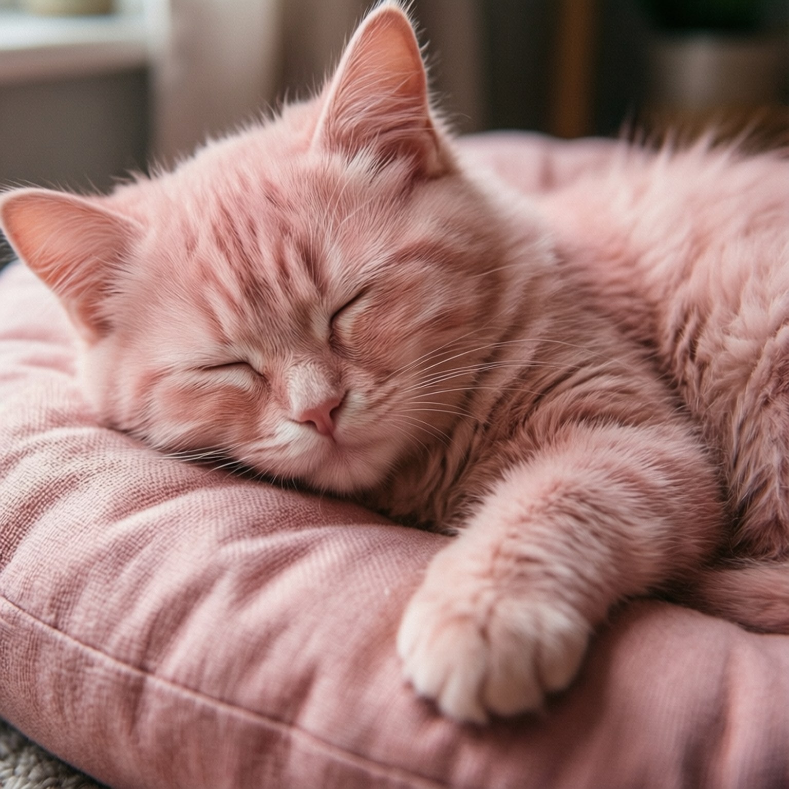 Pastel pink sovende kat Wallpapers
