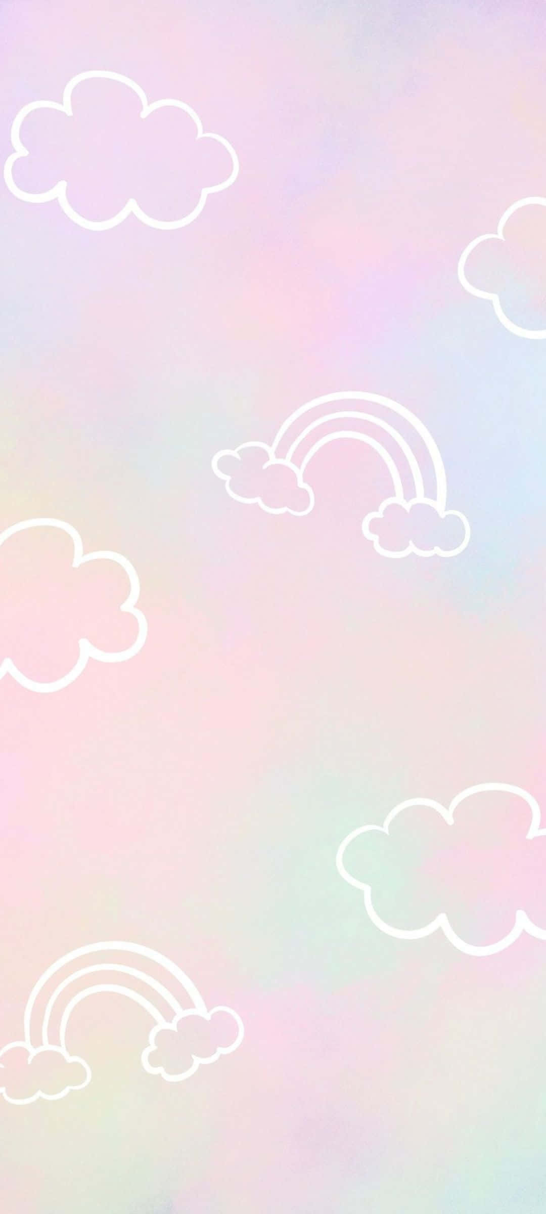 Pastel Sky og Regnbue Baggrund Wallpapers