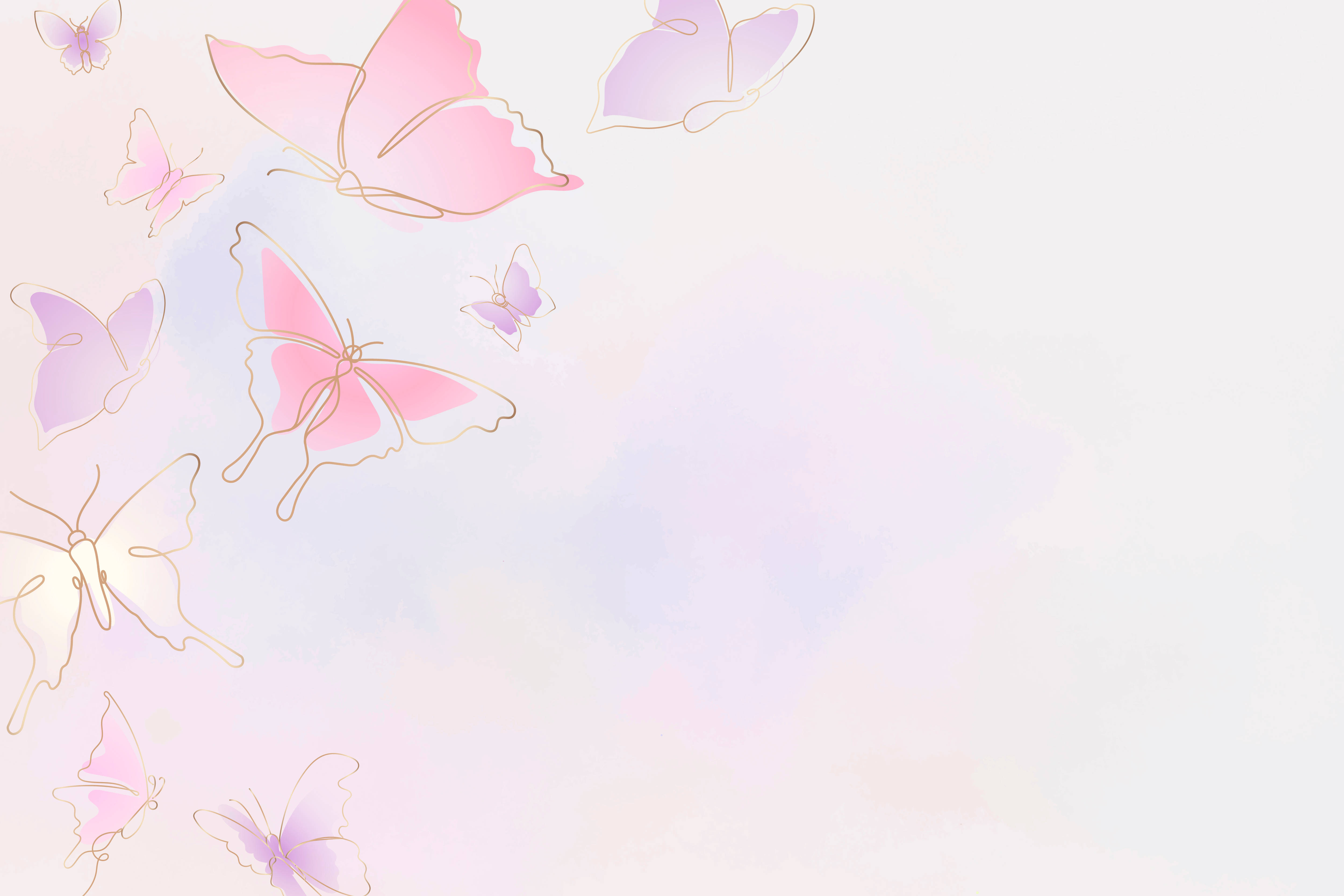 Pastel sommerfugl æstetisk computer Wallpapers