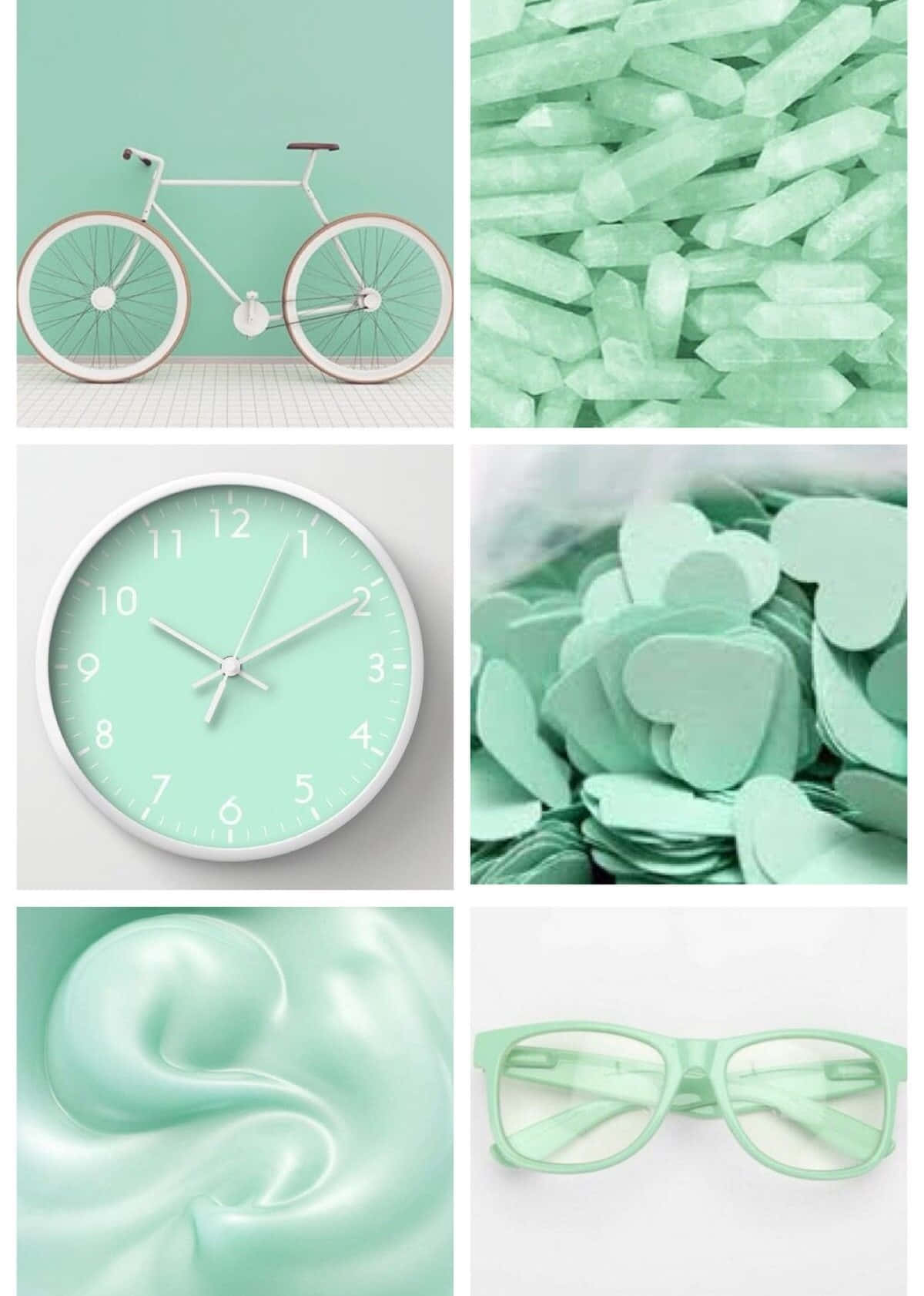 Pastel æstetisk grøn collage billeder Wallpapers