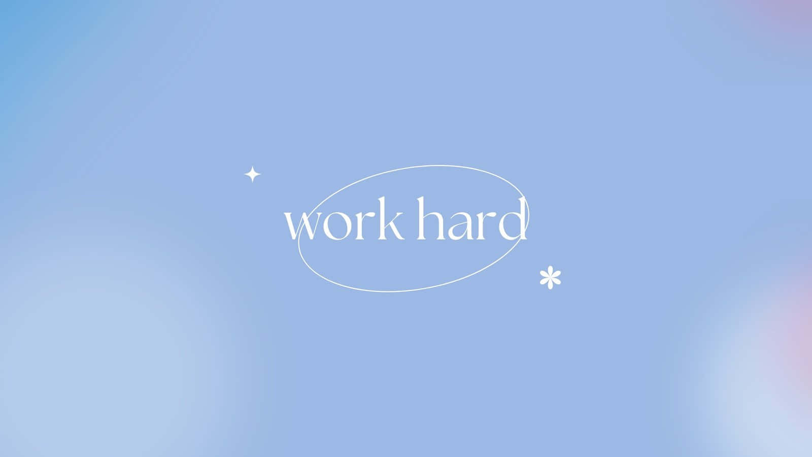 Pastelblå æstetisk citat Work Hard