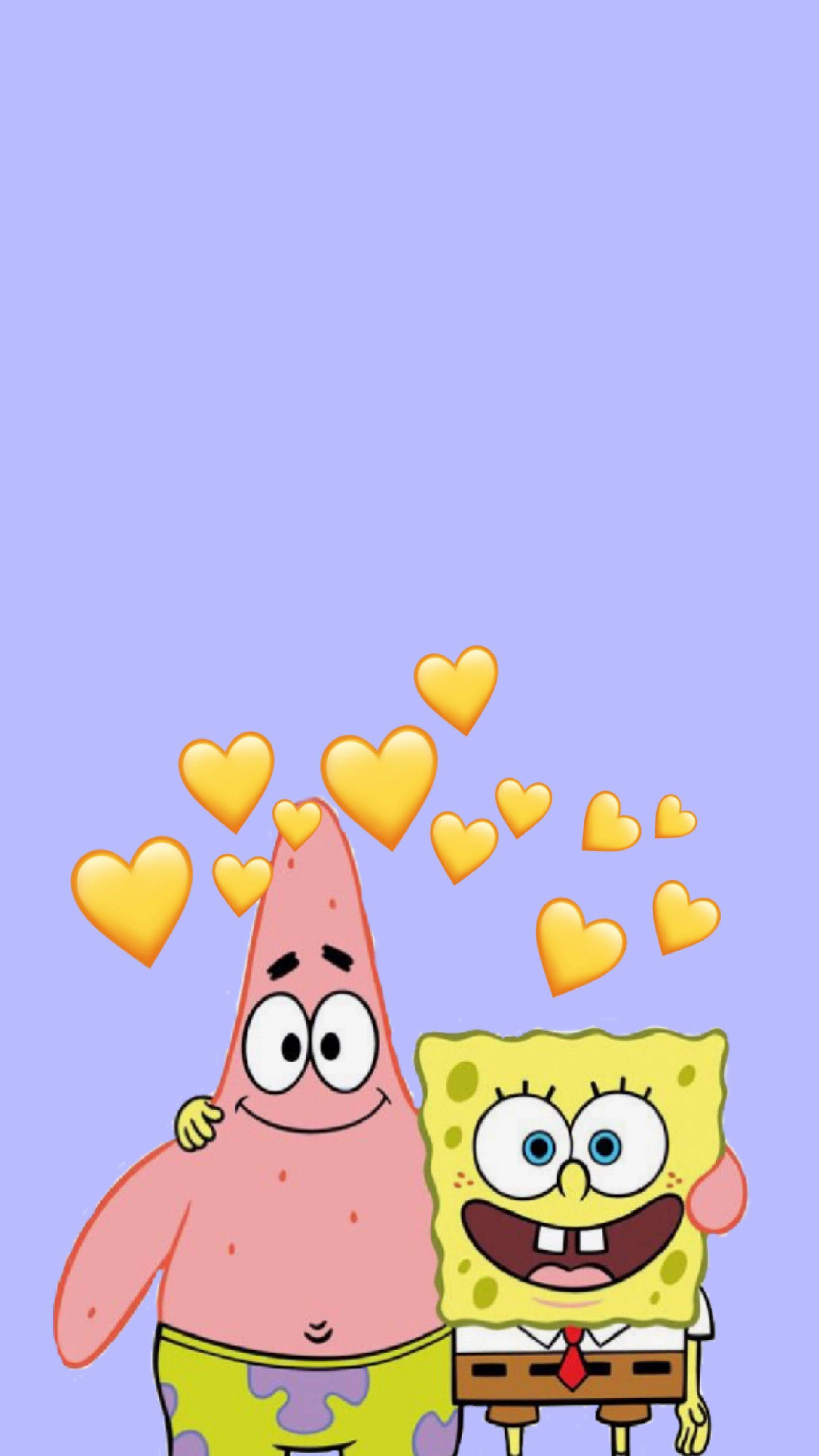 Pastelblå SvampeBob og Patrick Wallpapers