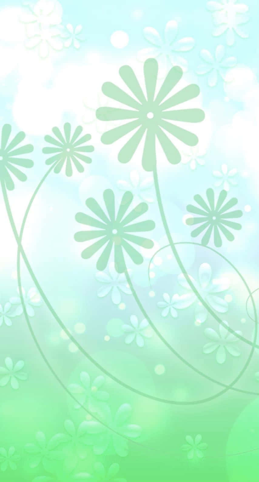 Pastelgrøn baggrund med blomsterstængler Wallpapers