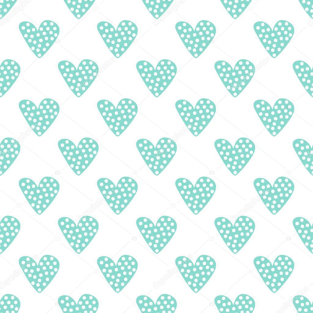 Pastelgrønne prikkede hjerter Wallpapers