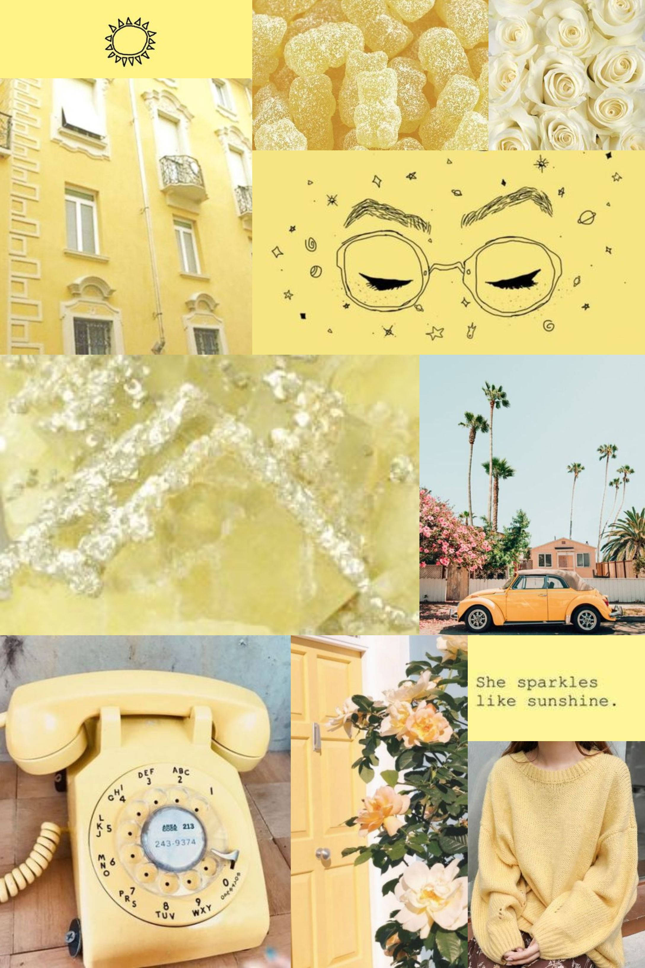 Pastelgul æstetisk collage Wallpapers