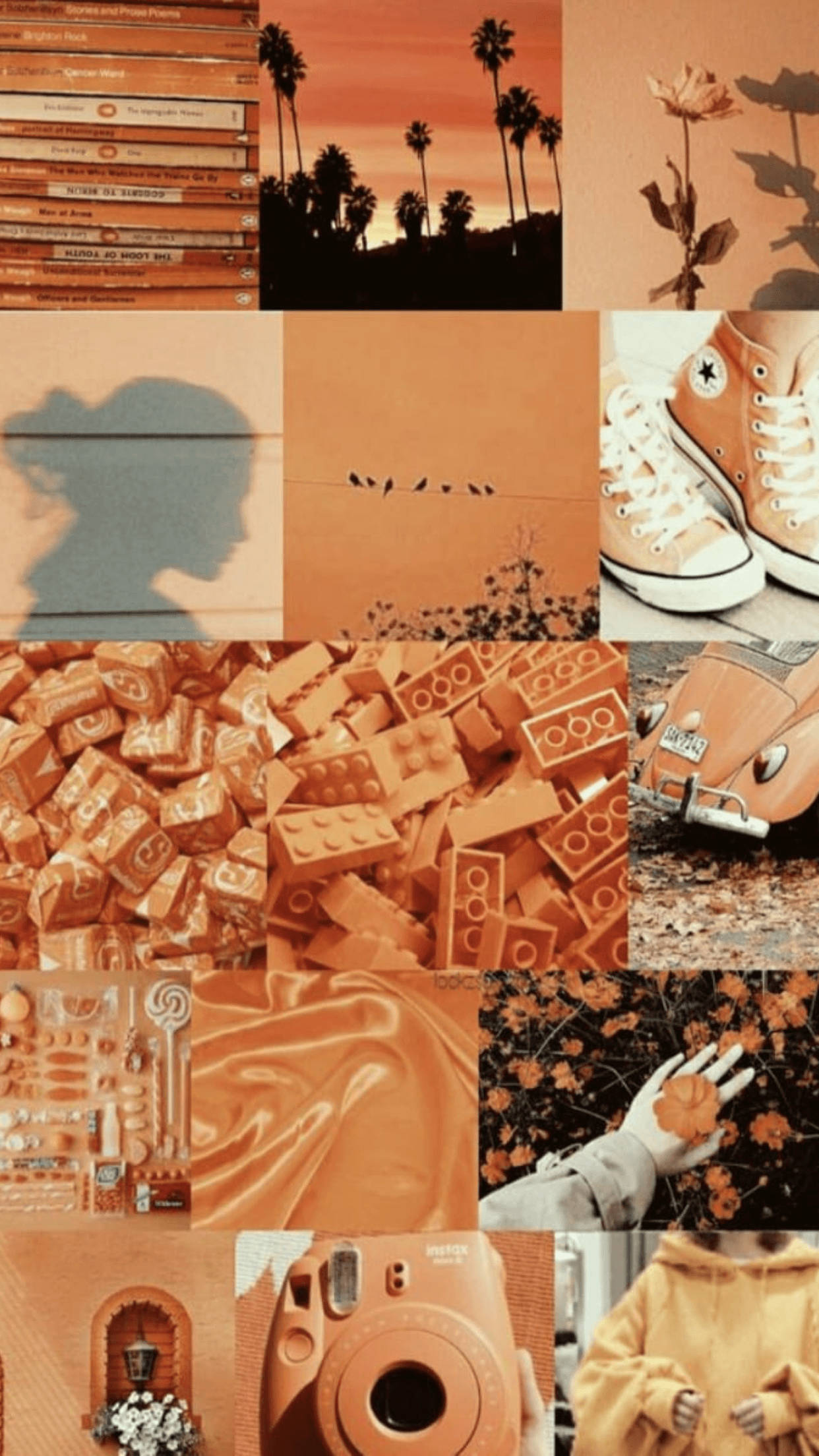 Pastelorange æstetisk collage Wallpapers