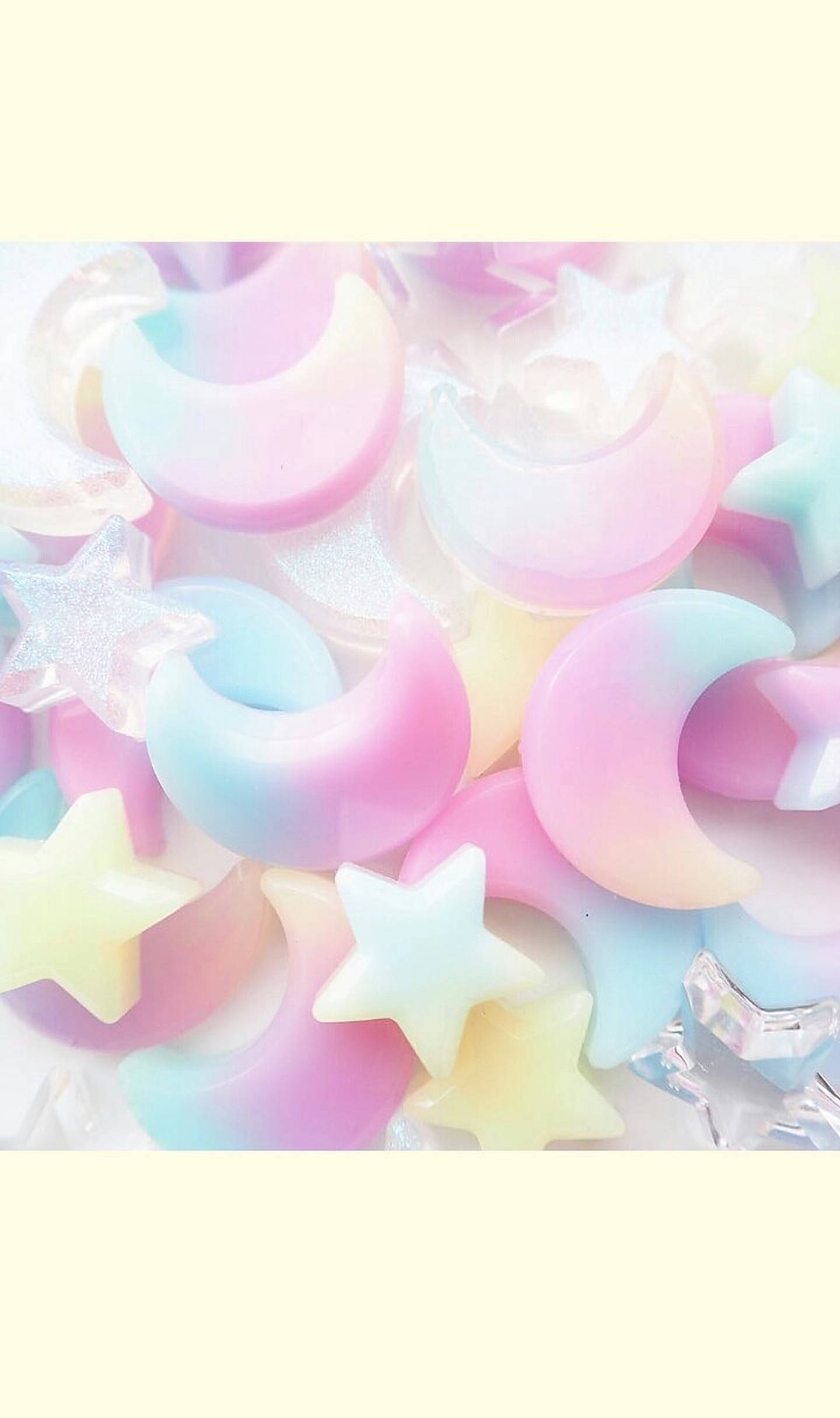 Pastelregnbue Måne og Stjerne Cabochoner Wallpapers