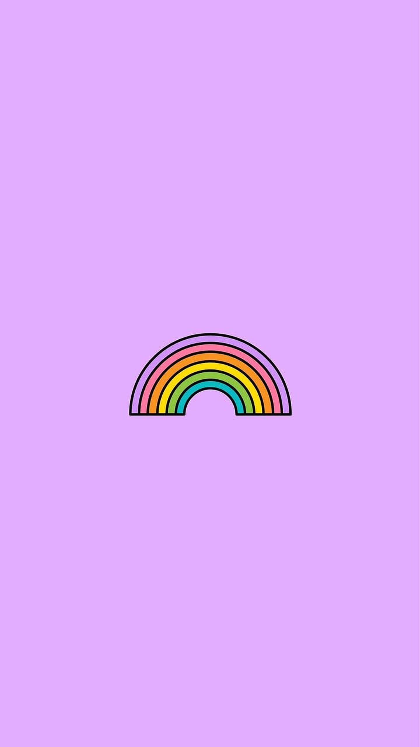 Pastelregnbue på lilla baggrund Wallpapers