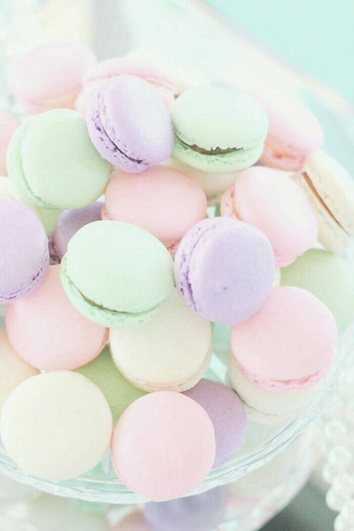 Pastelregnbuefranske macarons Wallpapers