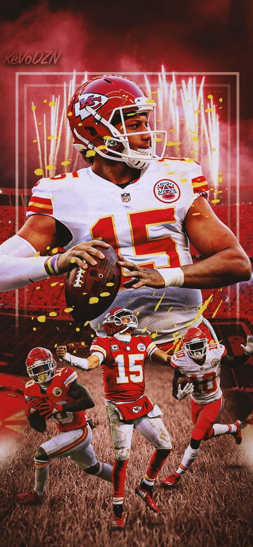Pat Mahomes holder sin telefon Wallpapers