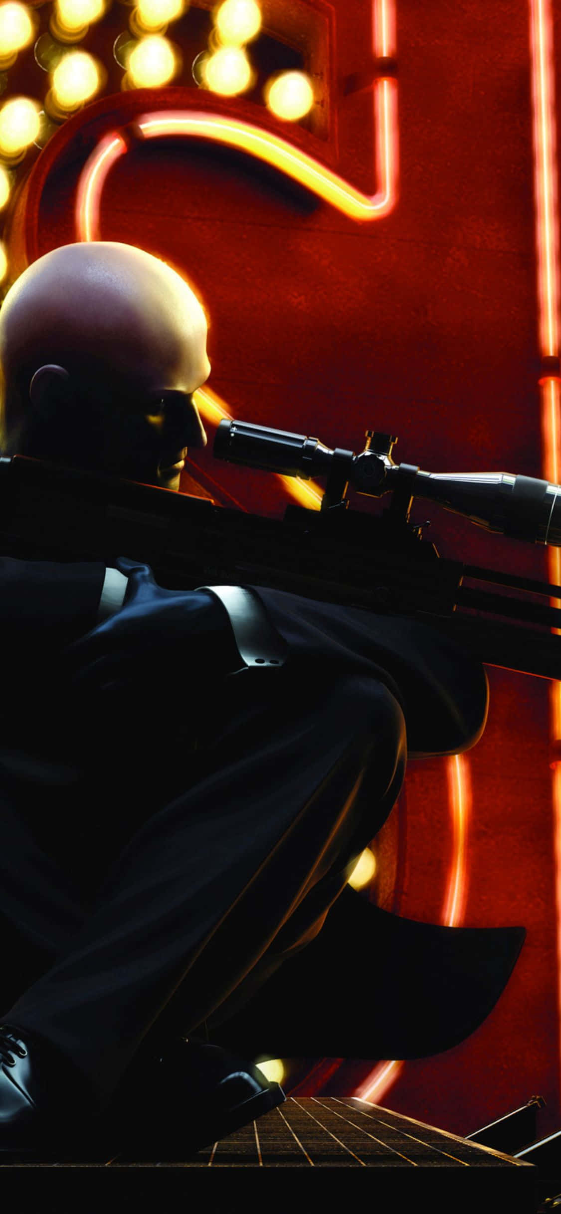 Påtag kontrakter med stil med iPhone X og Hitman Absolution. Wallpapers