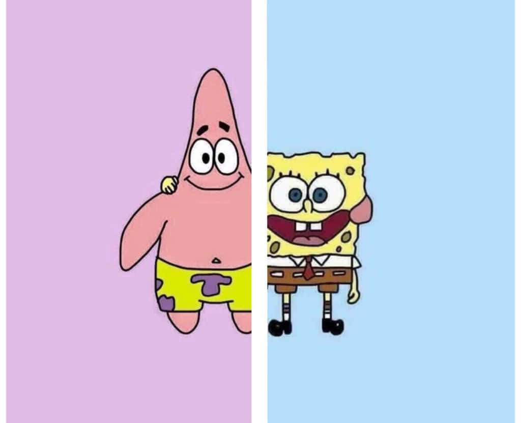 Patrick og SvampeBob sød matchende bedste venner tapet design — Æstetisk Wallpapers