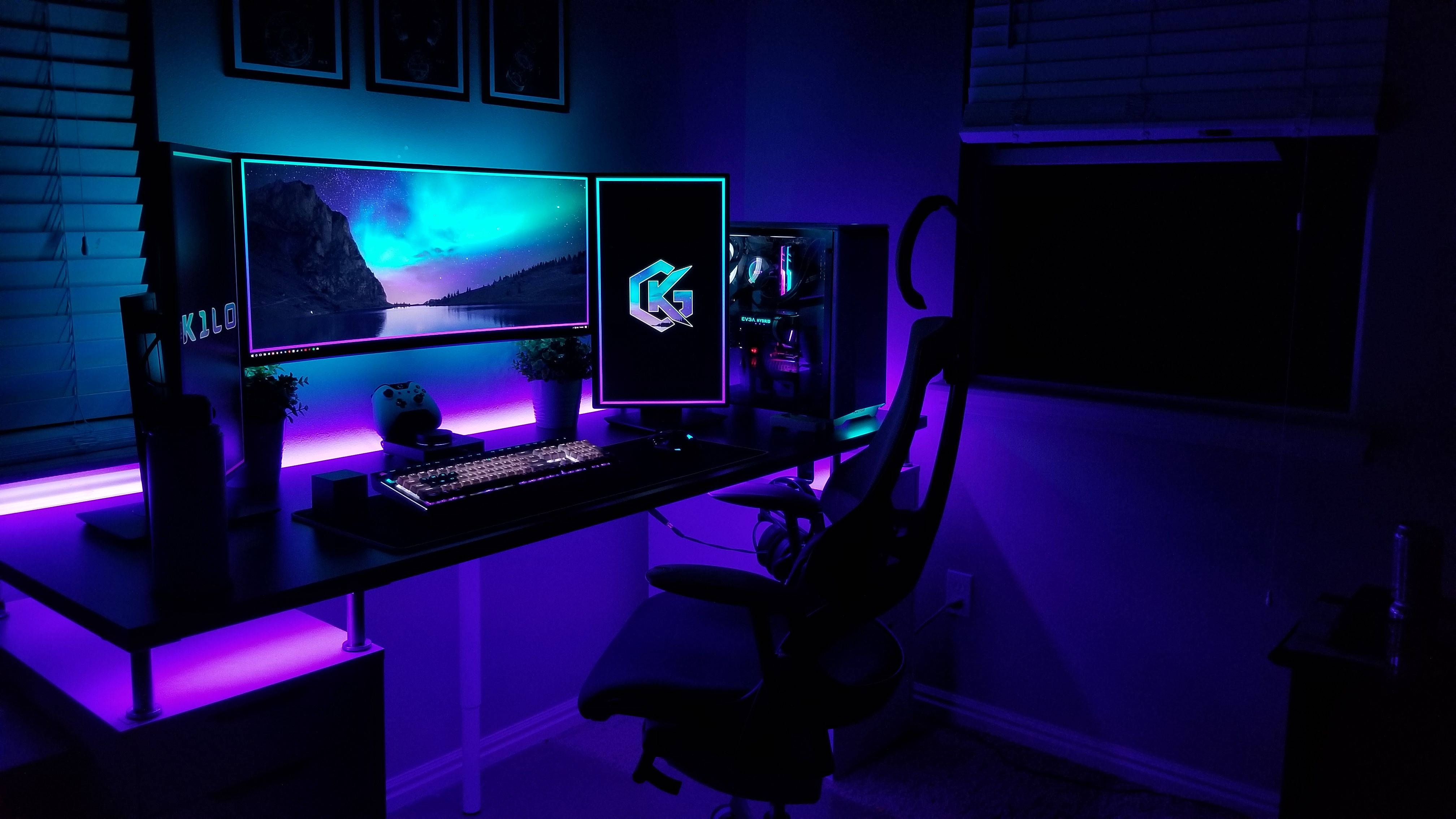 PC Gaming Opsætning RGB 4K Wallpapers