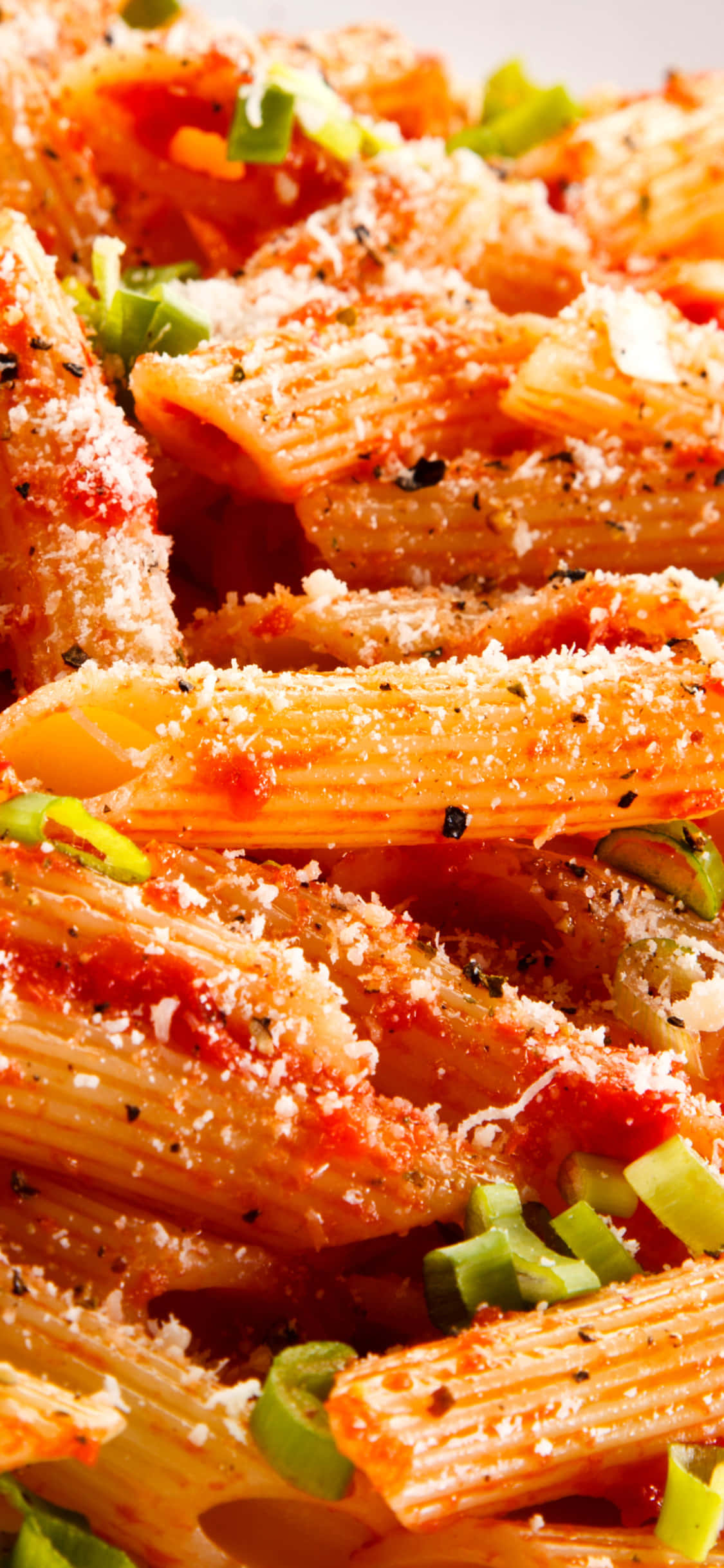 Penne Pasta med Rød Sauce iPhone X Pasta Baggrund Wallpapers