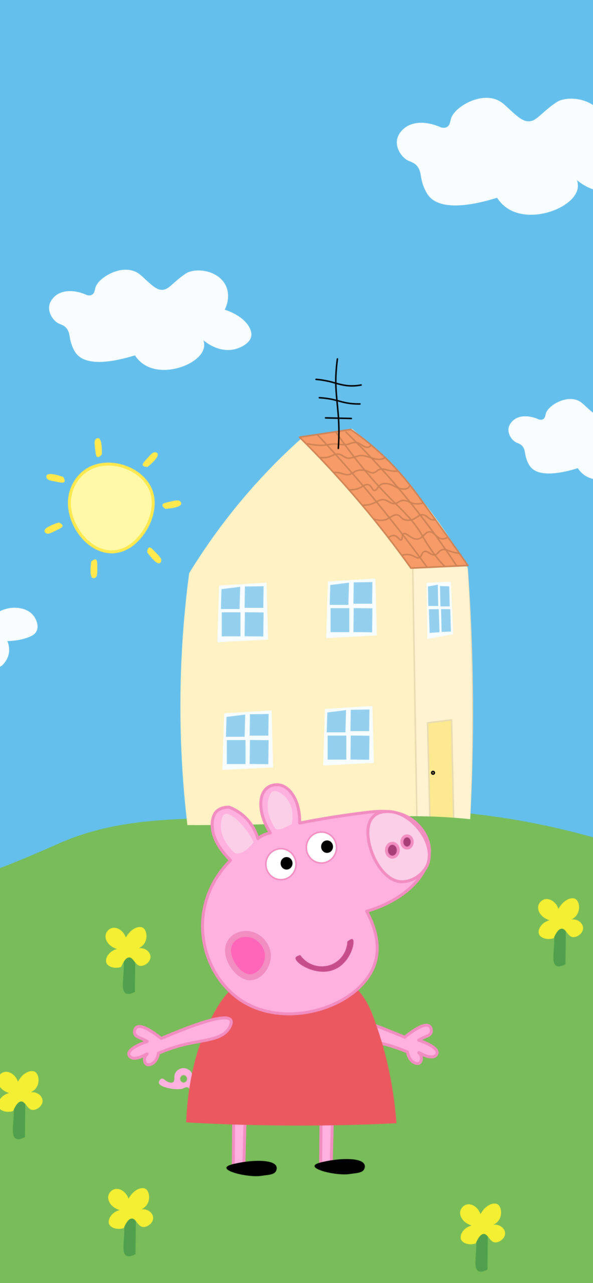 Peppa Pig iPhone blomstermark Wallpapers
