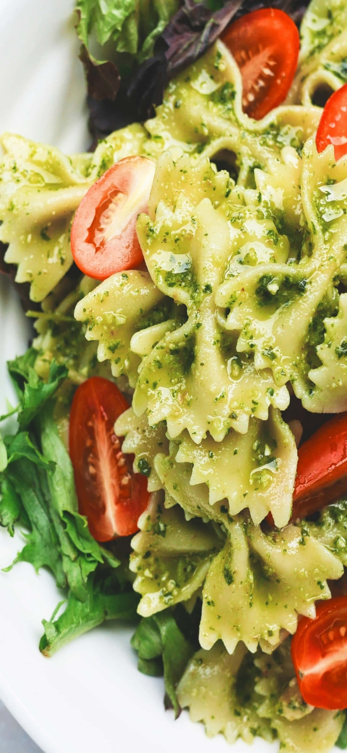 Pesto Farfalle iPhone X Pasta Baggrund Wallpapers