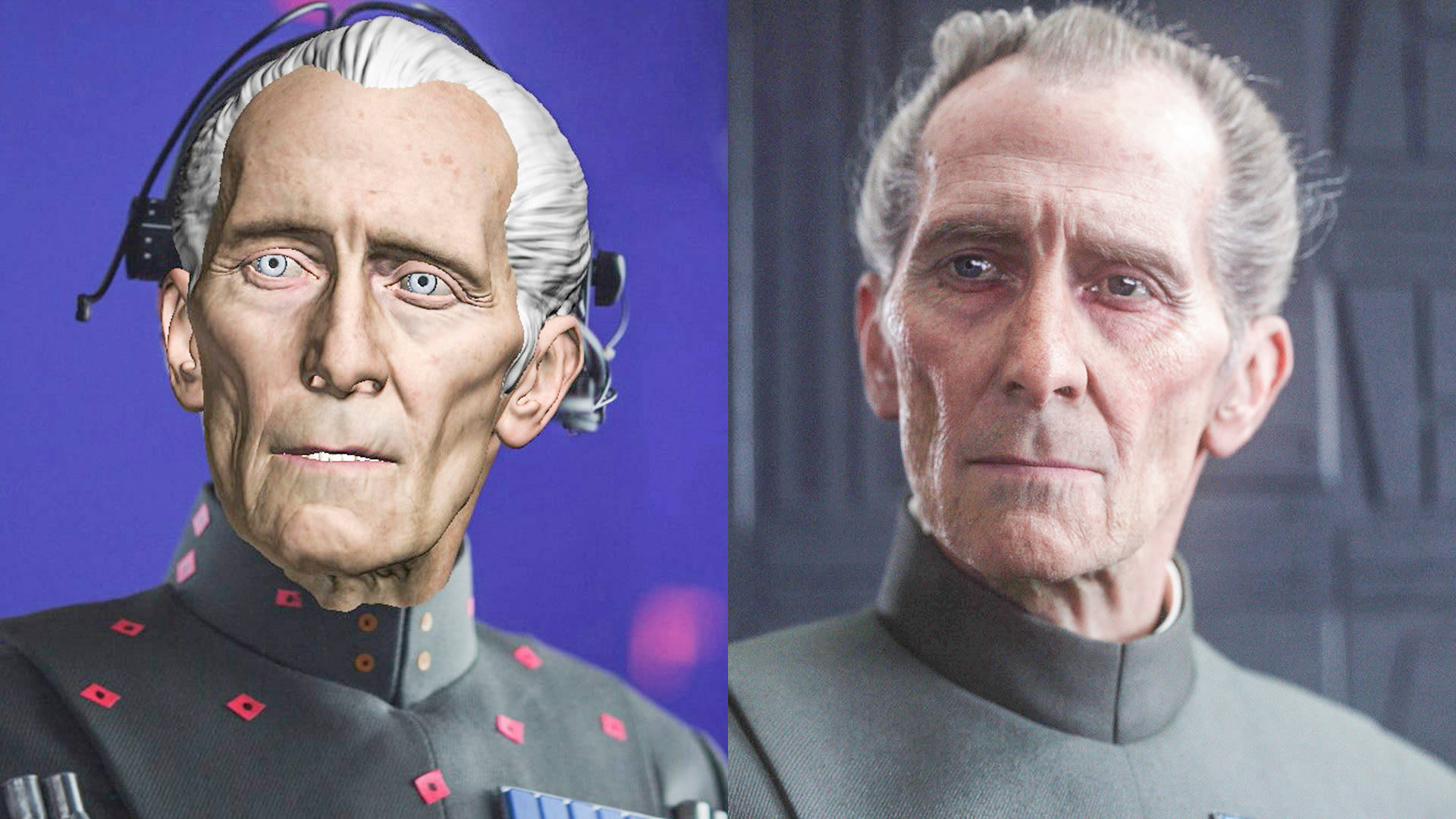 Peter Cushing som Grand Moff Tarkin i Rogue One CGI Wallpapers