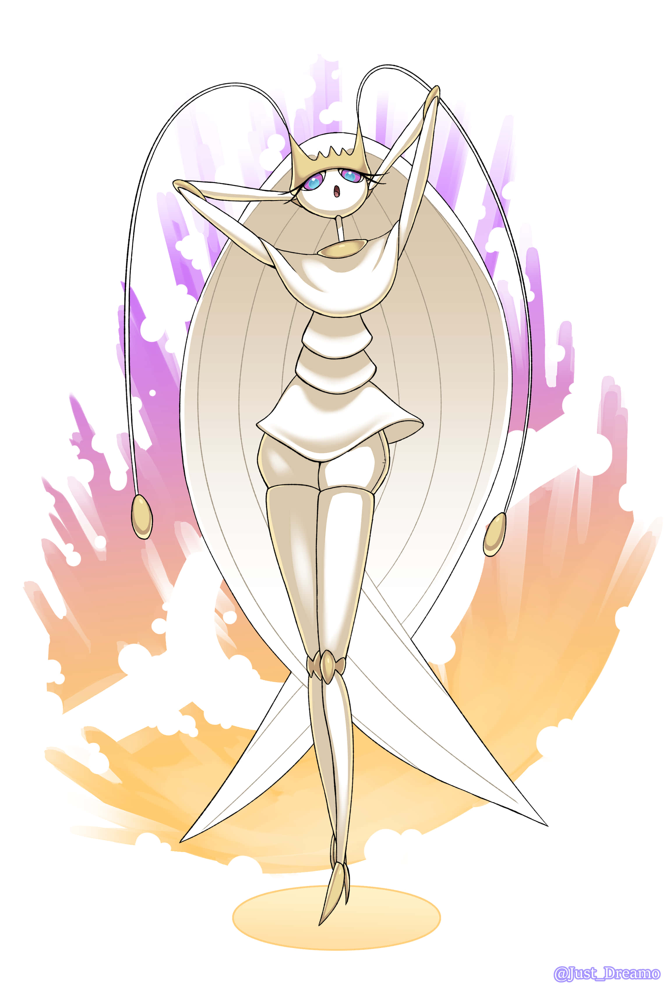 Pheromosa med orange og lilla abstrakt Wallpapers