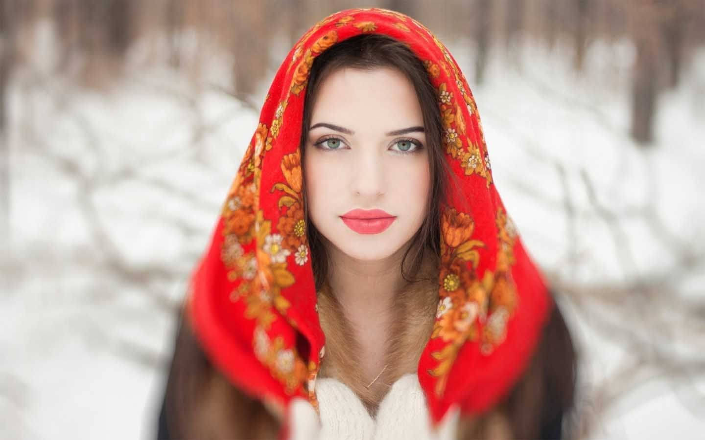 Pige med hijab i sne Wallpapers