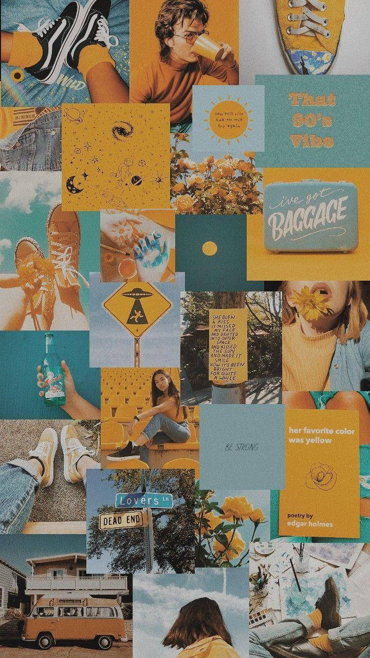 Pige orange æstetisk collage Wallpapers