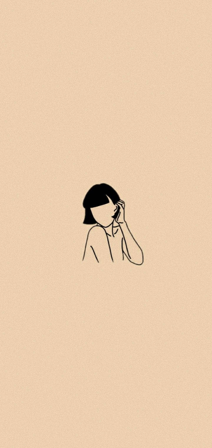 Pige på beige æstetik Wallpapers