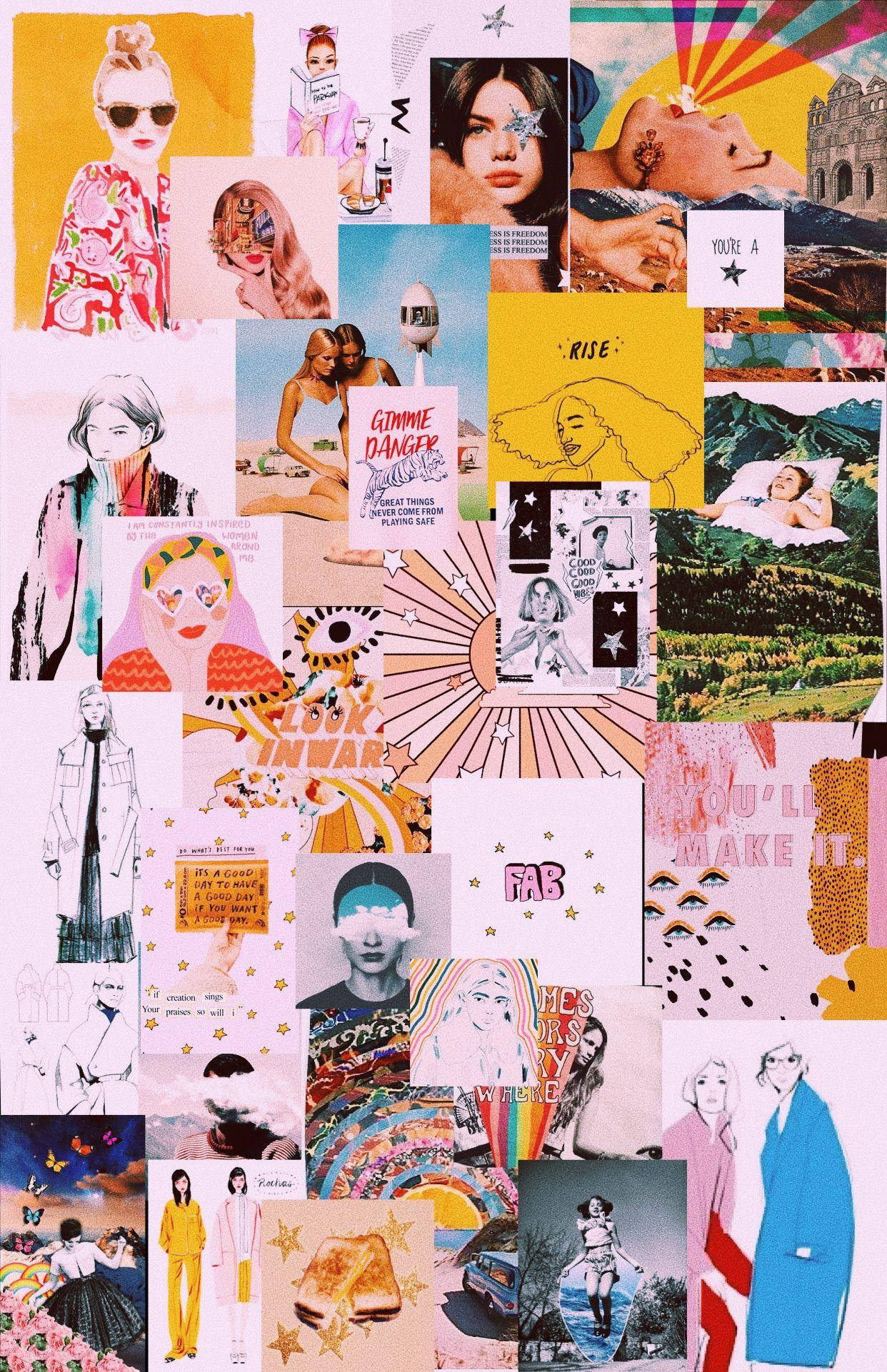 Pigeagtig Æstetisk Collage Wallpapers