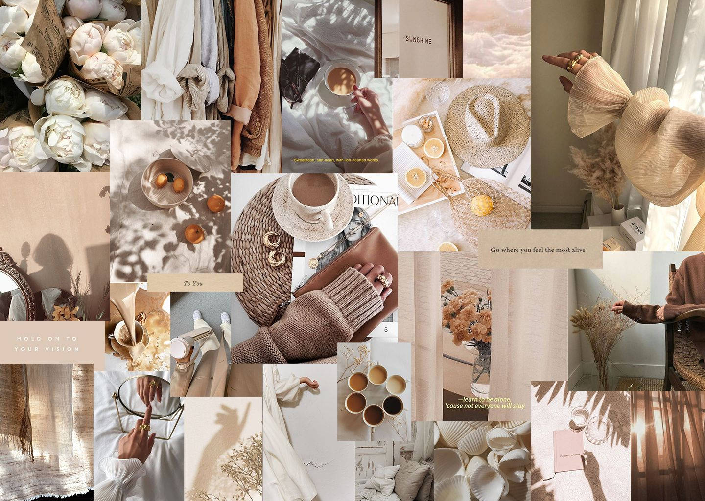 Pigedag ude beige æstetisk bærbar Wallpapers