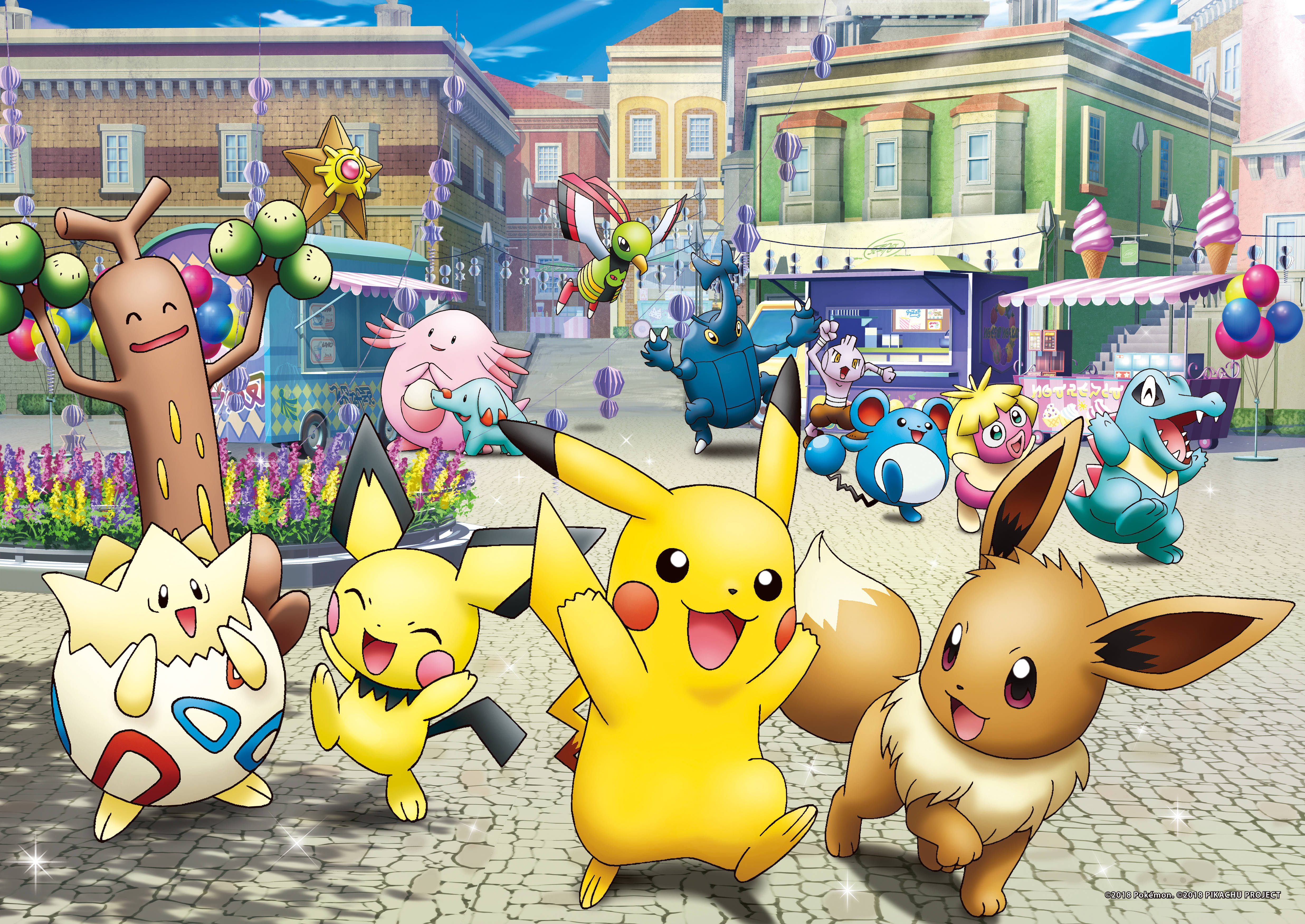 Pikachu 4K med Pokémon-fætre Wallpapers