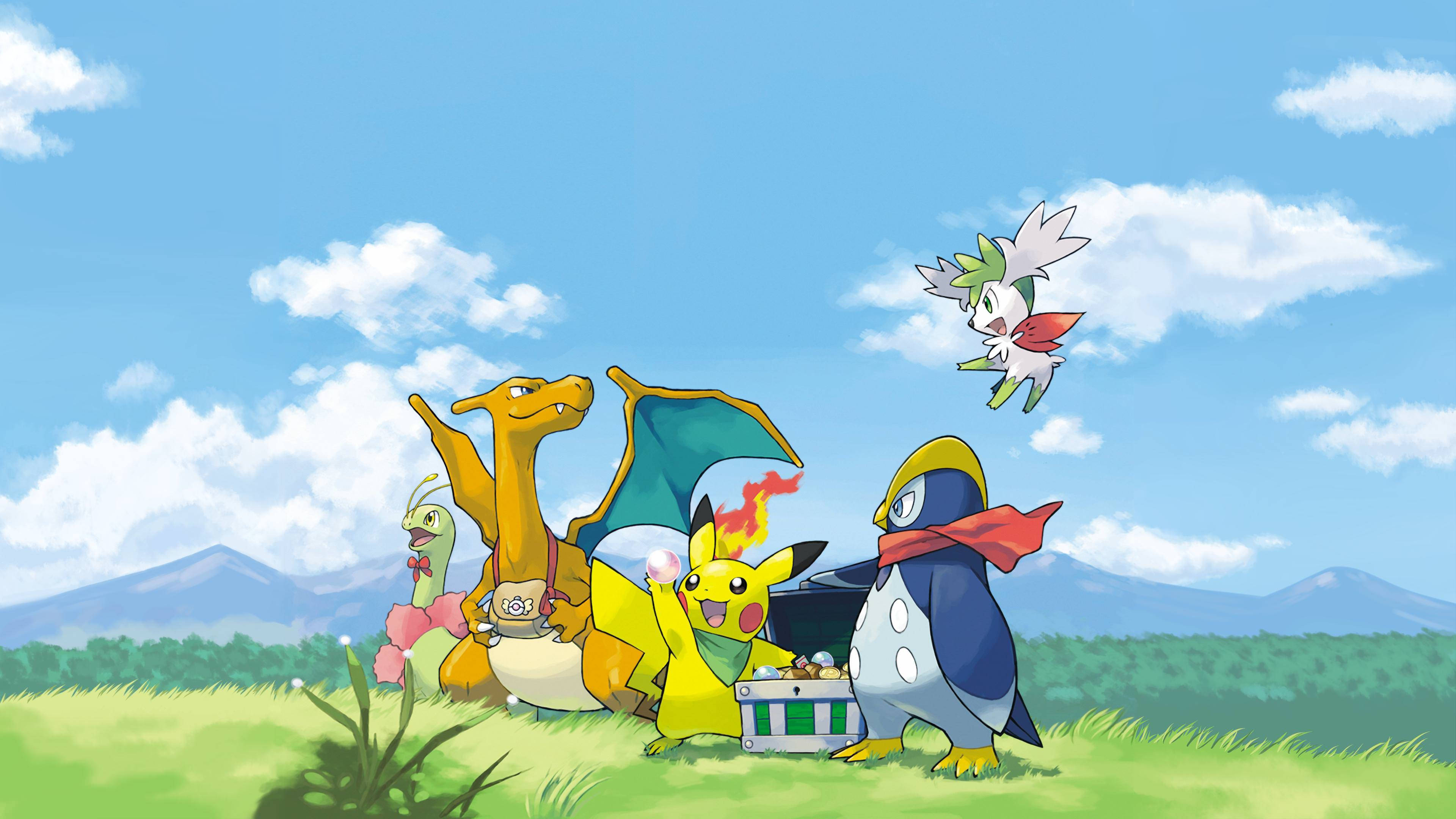 Pikachu 4K og Pokémon-fætre på udflugt Wallpapers