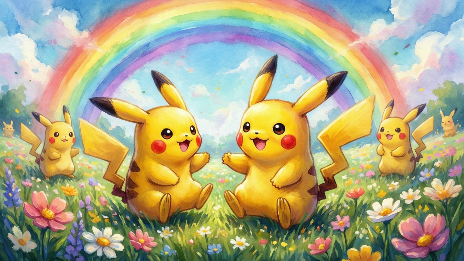 Pikachu-blomstermark Wallpapers