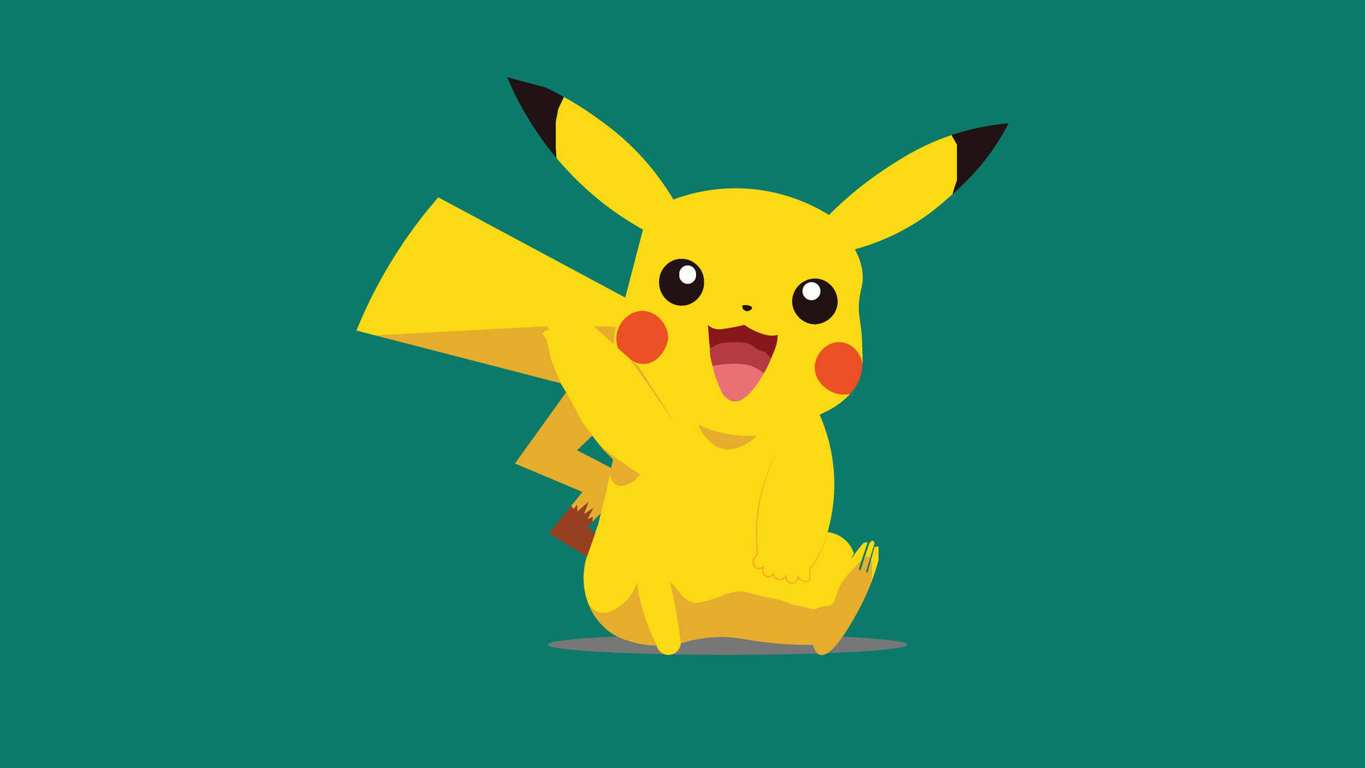 Pikachu-baggrundsbillede i fyrregrøn baggrund. — Pikachu Wallpapers
