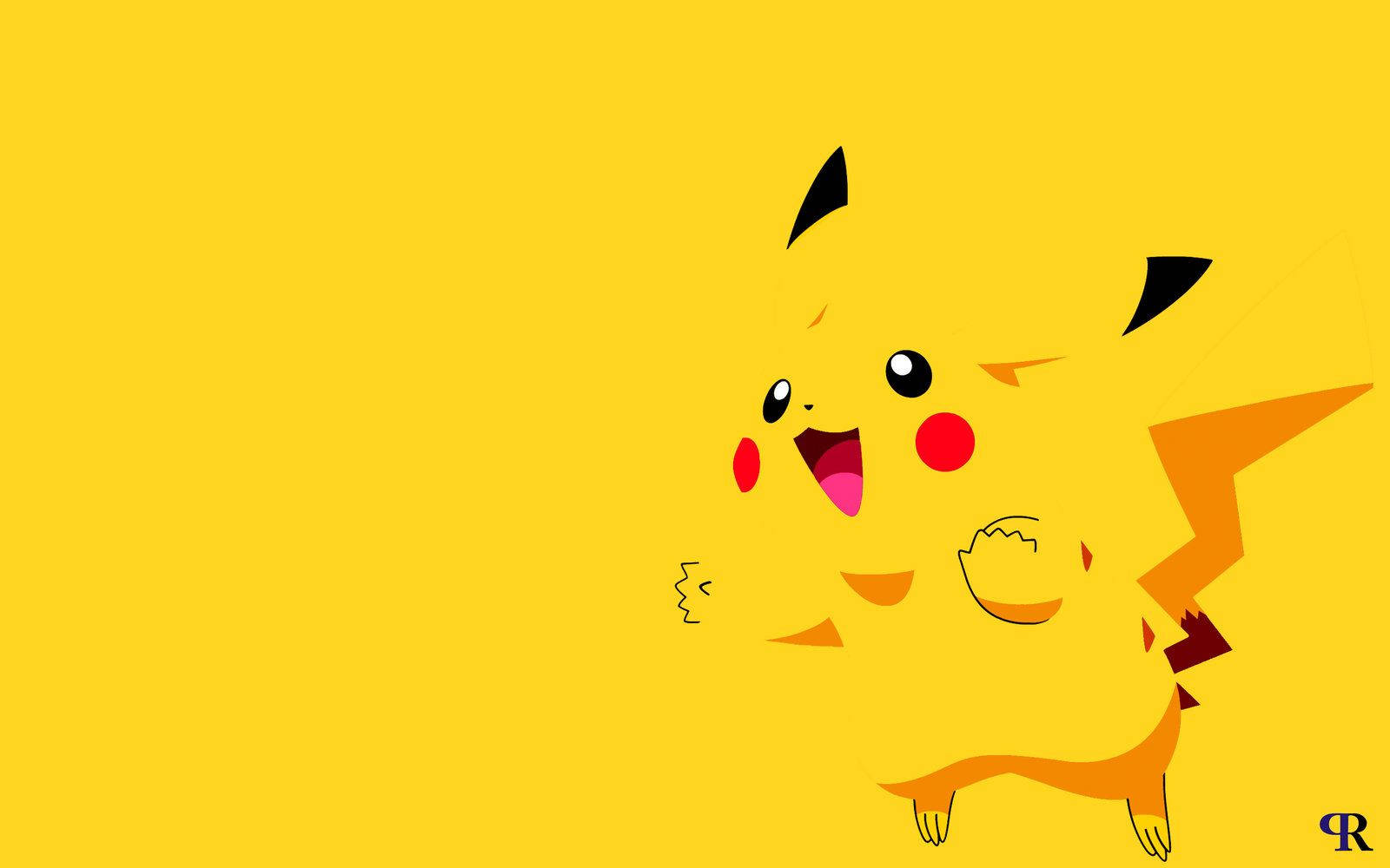 Wallpaper af Pikachu, der smelter ind i den gule baggrund. — Pikachu Wallpapers