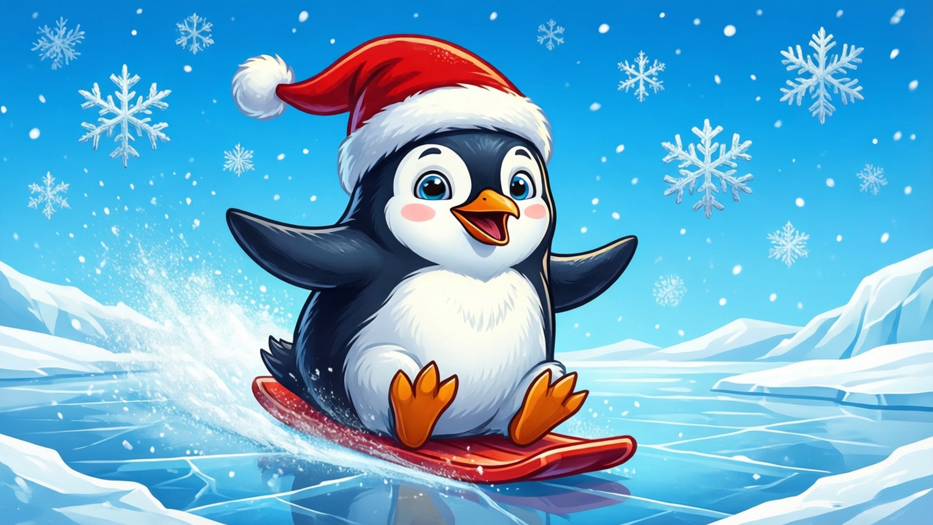 Pingvin, der glider på is Wallpapers