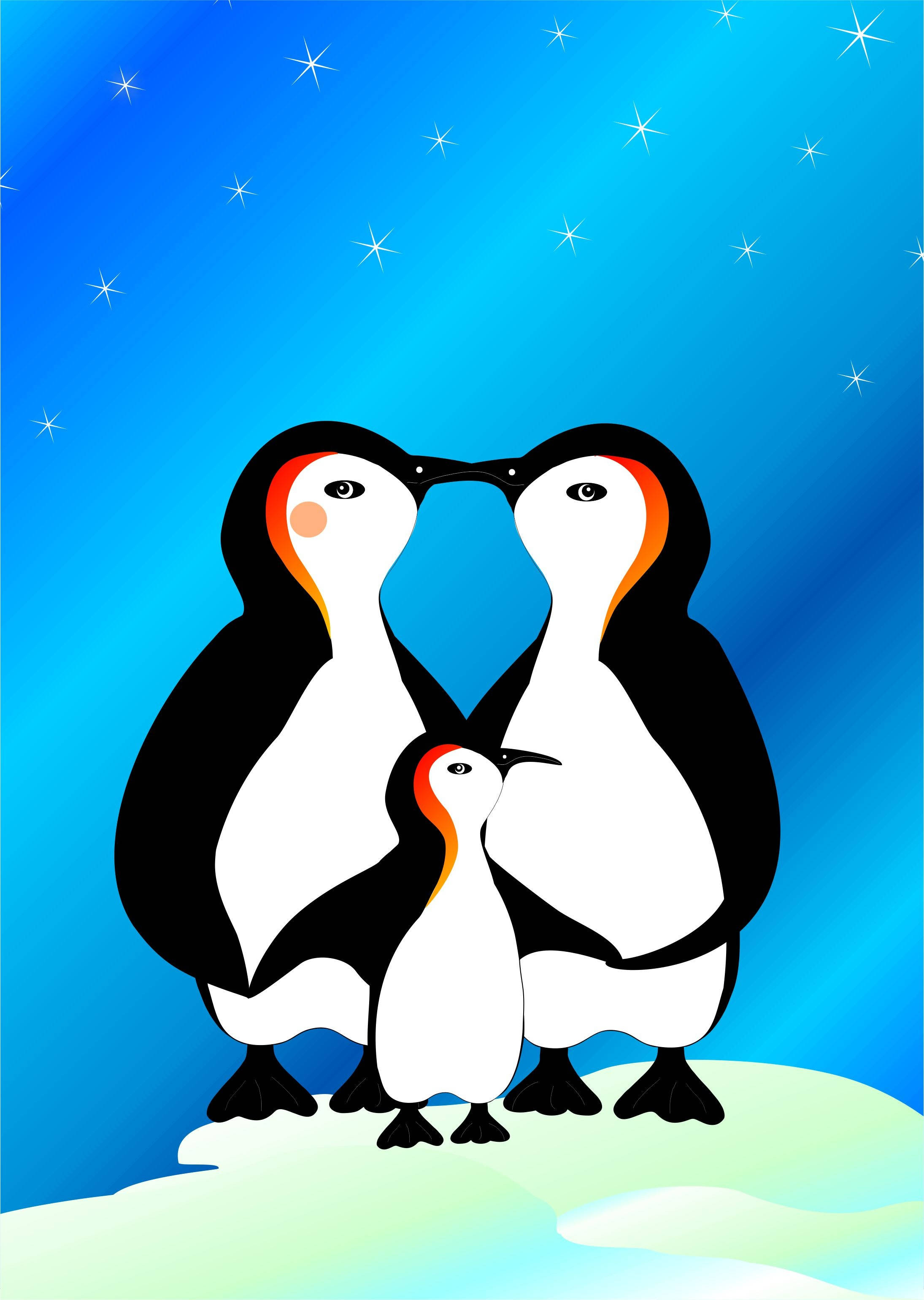 Pingvinfamilie kunst Wallpapers