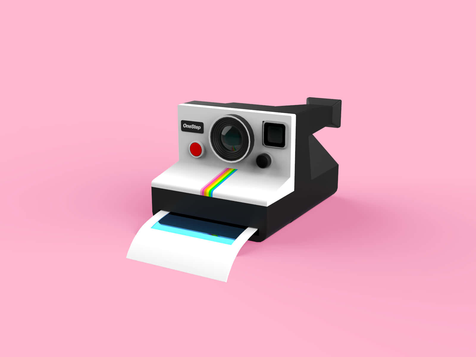 Pink 3d Model Polaroid Kamera Billede Wallpapers