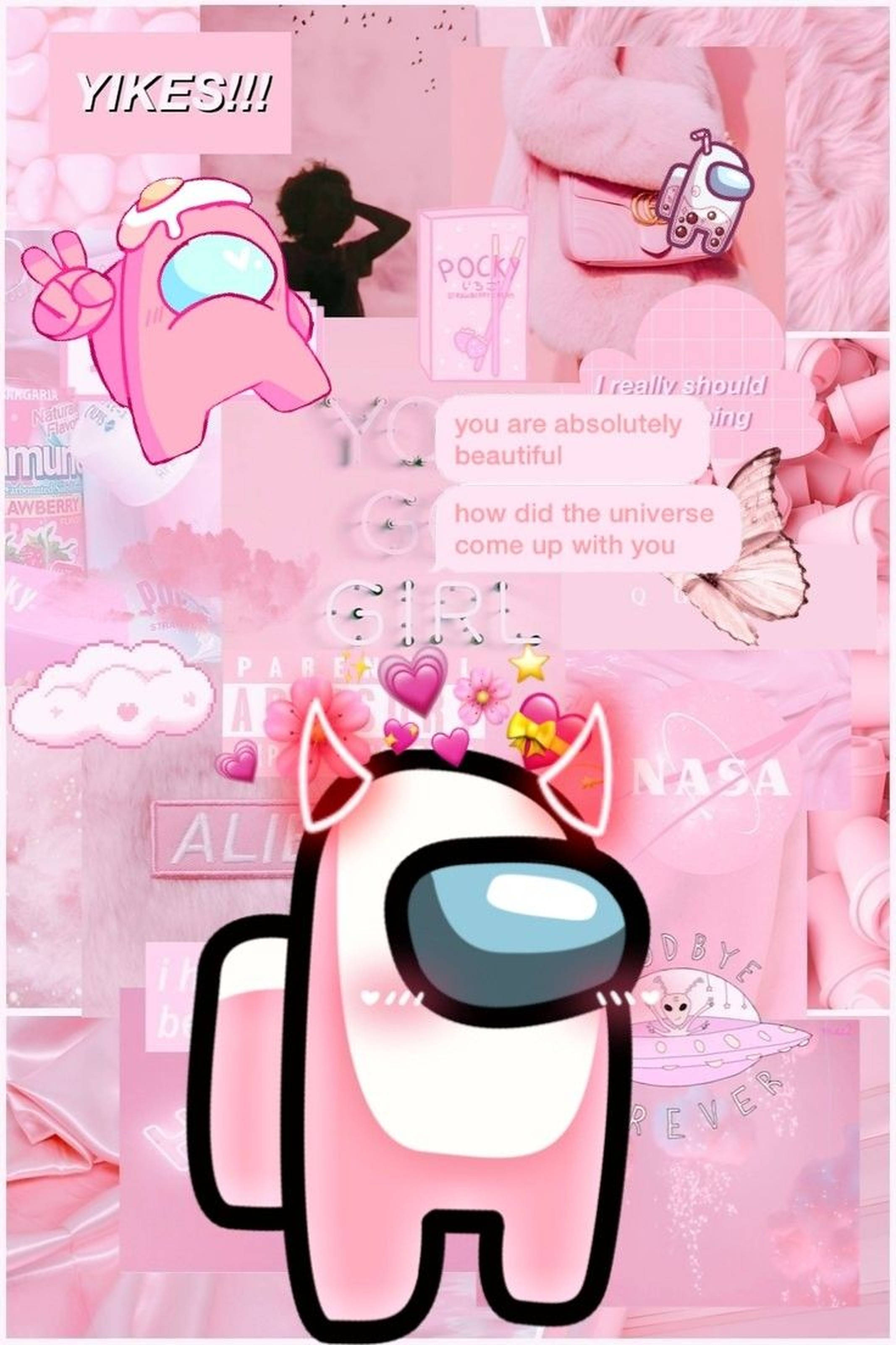 Pink Æstetisk Among US Wallpapers