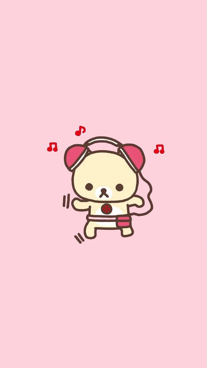 Pink æstetisk Rilakkuma tegneserie sød musik Wallpapers