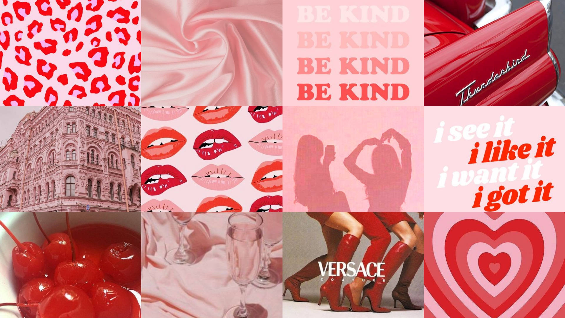 Pink Aesthetic Pink Elements Collage til computer Wallpapers