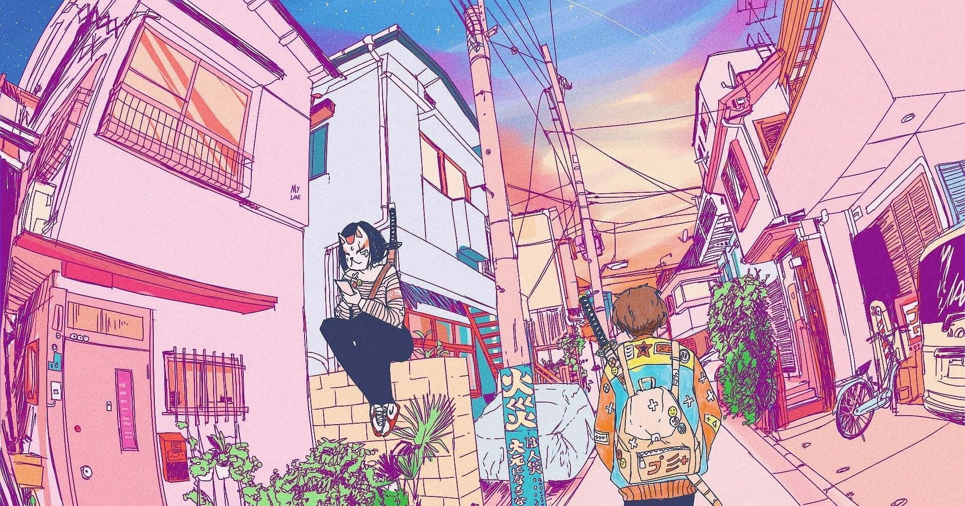 Pink Anime Aesthetic billeder Wallpapers