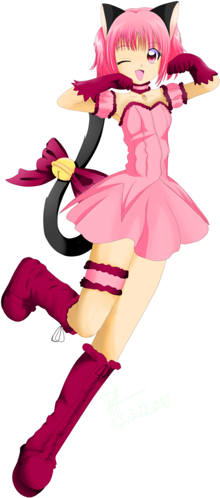 Pink anime kattepige danser Wallpapers