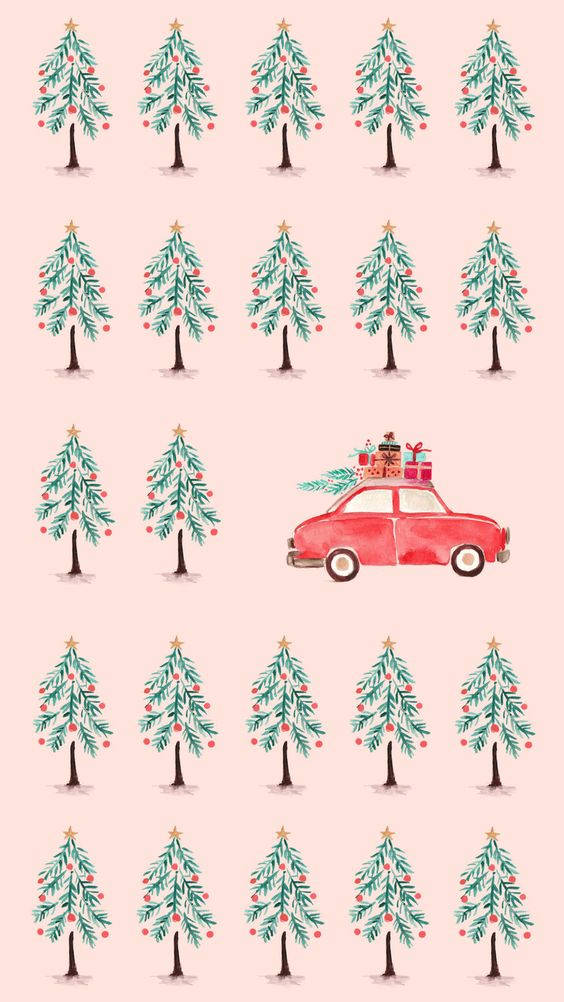 Pink enkel juleillustration Wallpapers