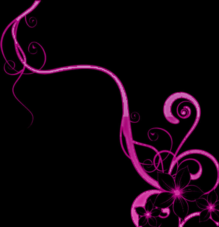 Pink Floral Vine Graphic Wallpapers