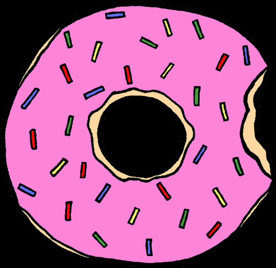 Pink glaseret donut med drys Wallpapers