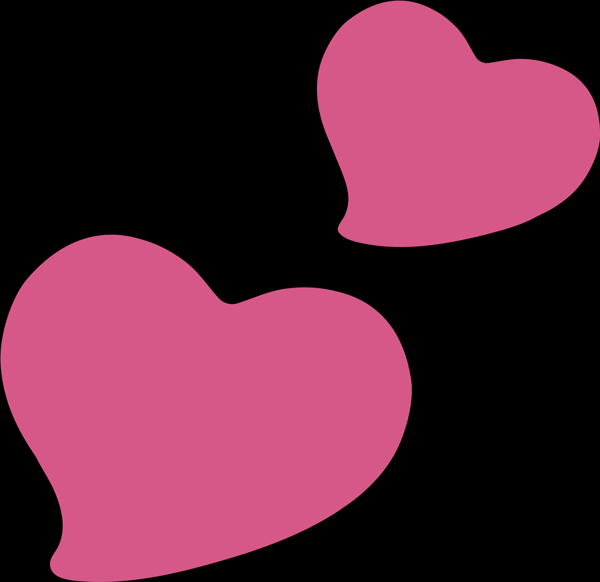Pink Hearts Sort Baggrund Wallpapers