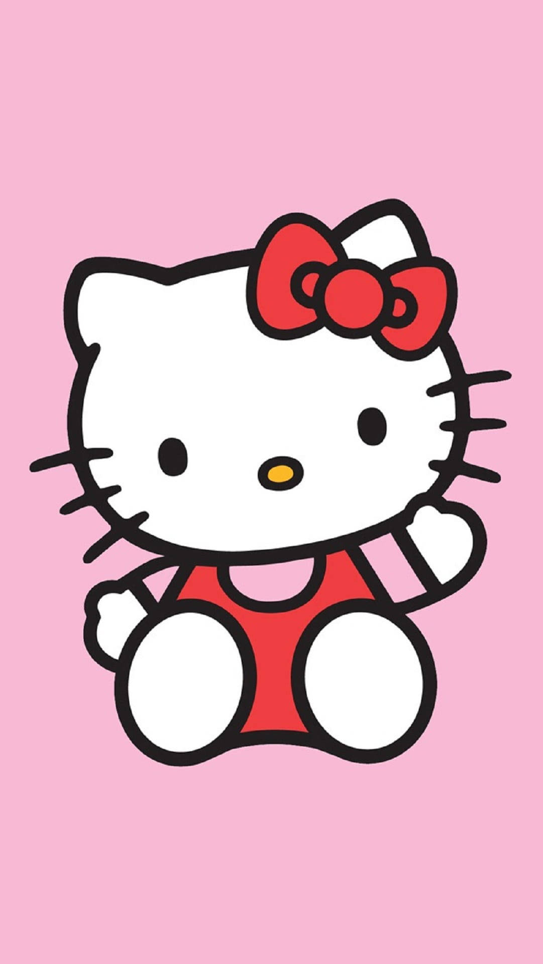 Pink Hello Kitty vinker og sidder Wallpapers
