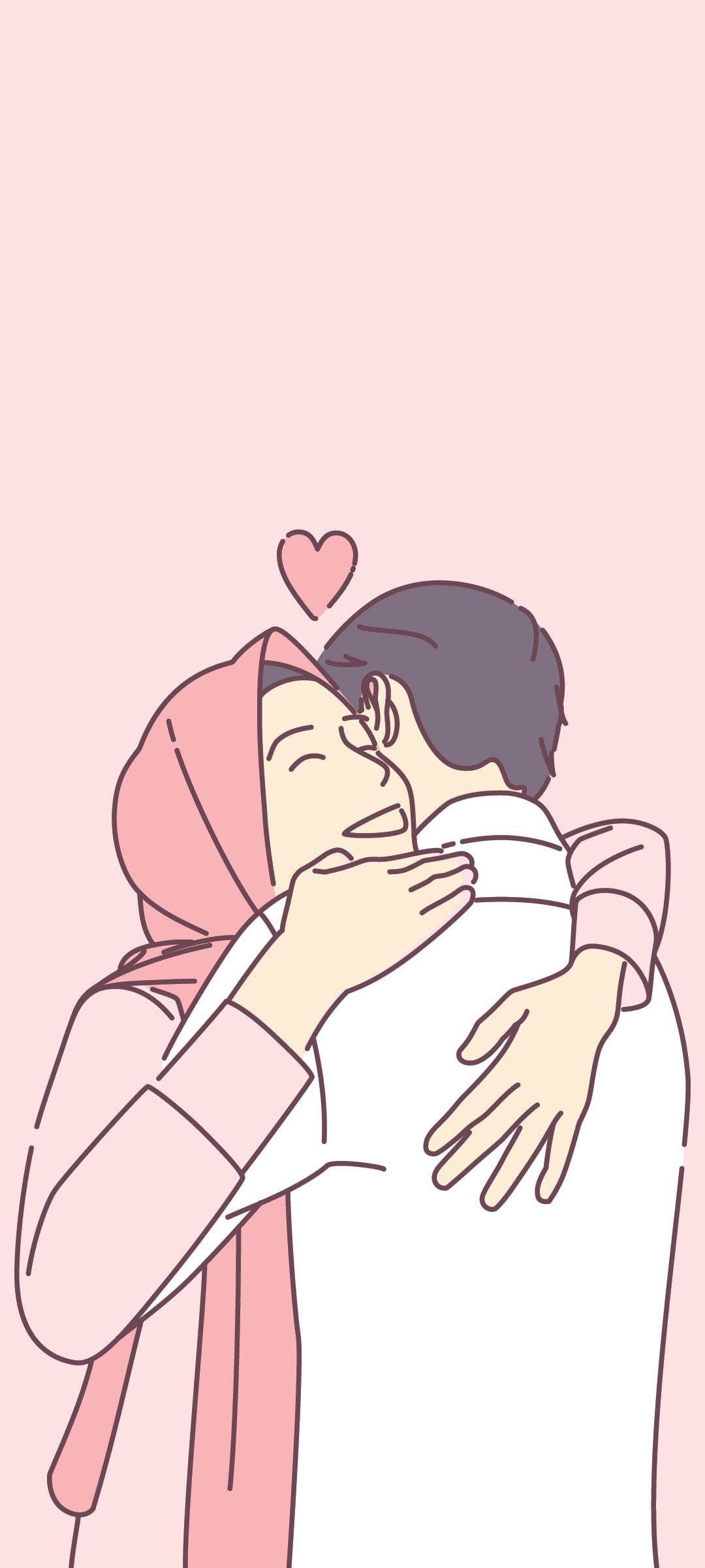 Pink kærlighed tegneserie hijab Wallpapers