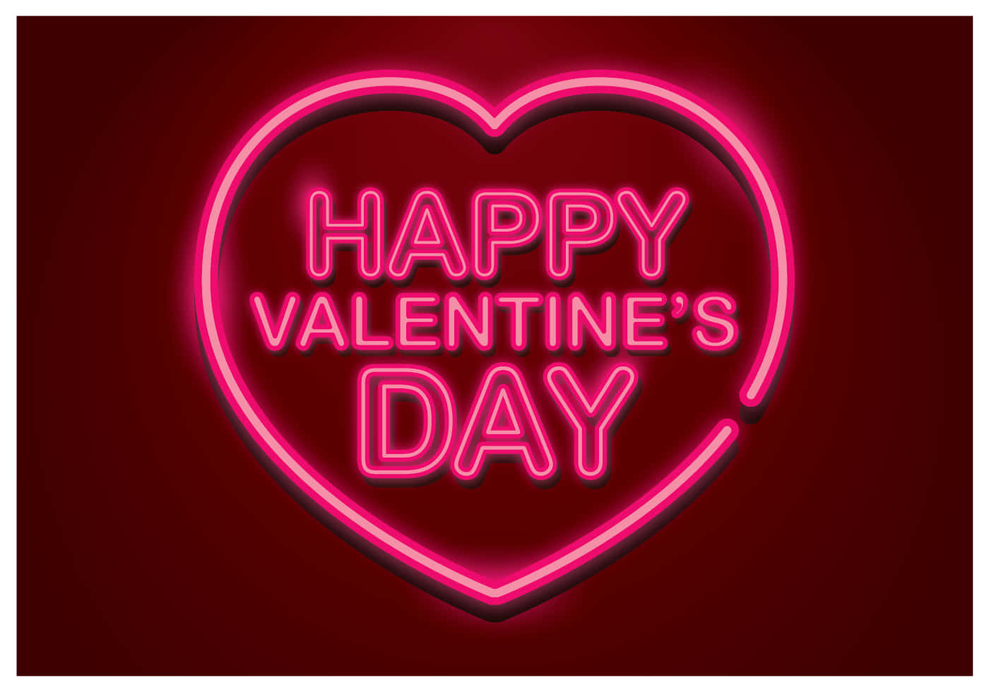 Pink neon sød Valentinsdag illustration Wallpapers