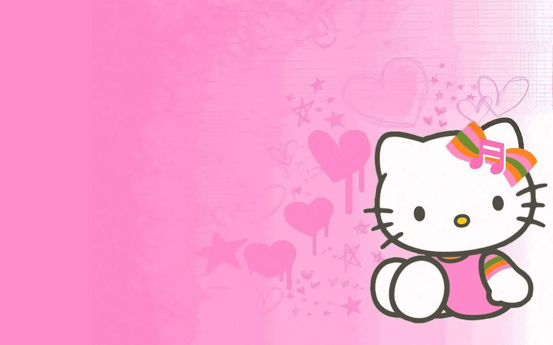 Pink og Orange Hello Kitty Æstetik Wallpapers