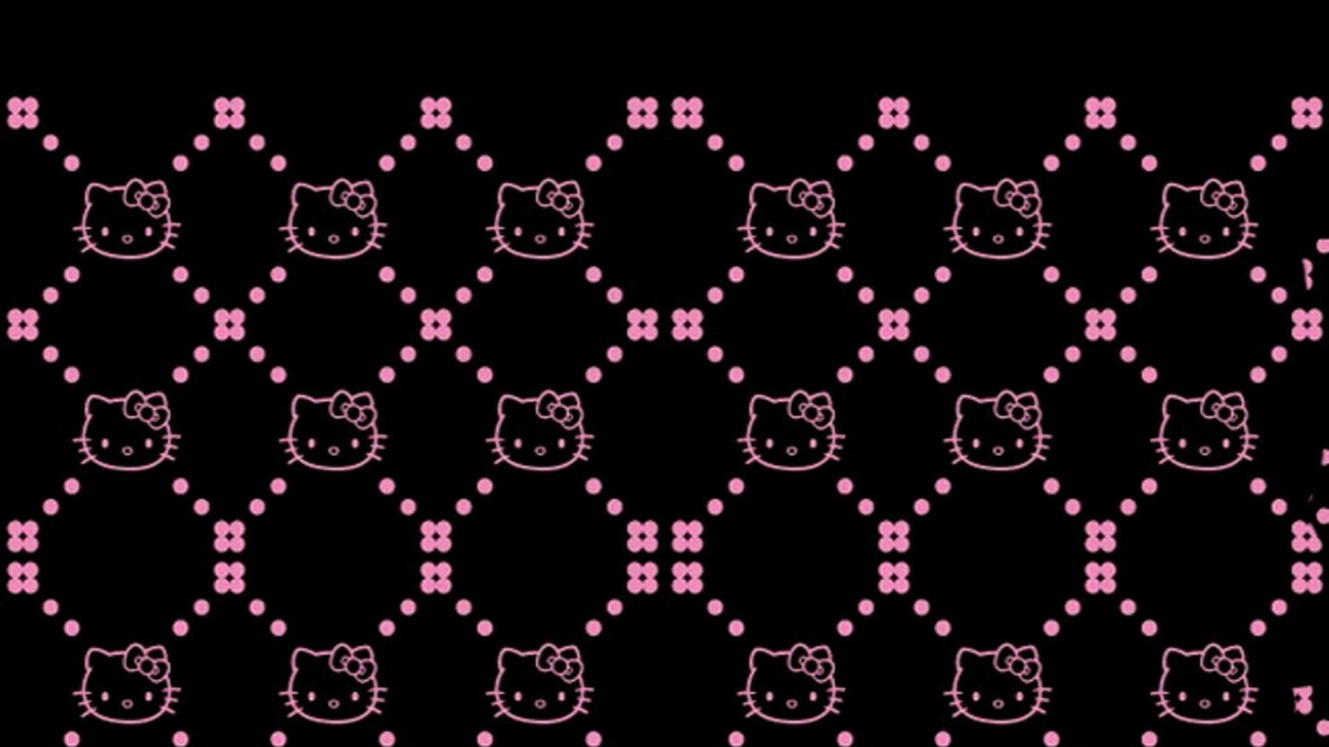 Pink og sort Hello Kitty mønster Wallpapers